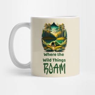 wild camping, adventurer, adventure hiking, design v8 Mug